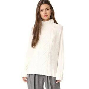 THEORY Easy Mock Neck Cable Knit Sweater Size Small